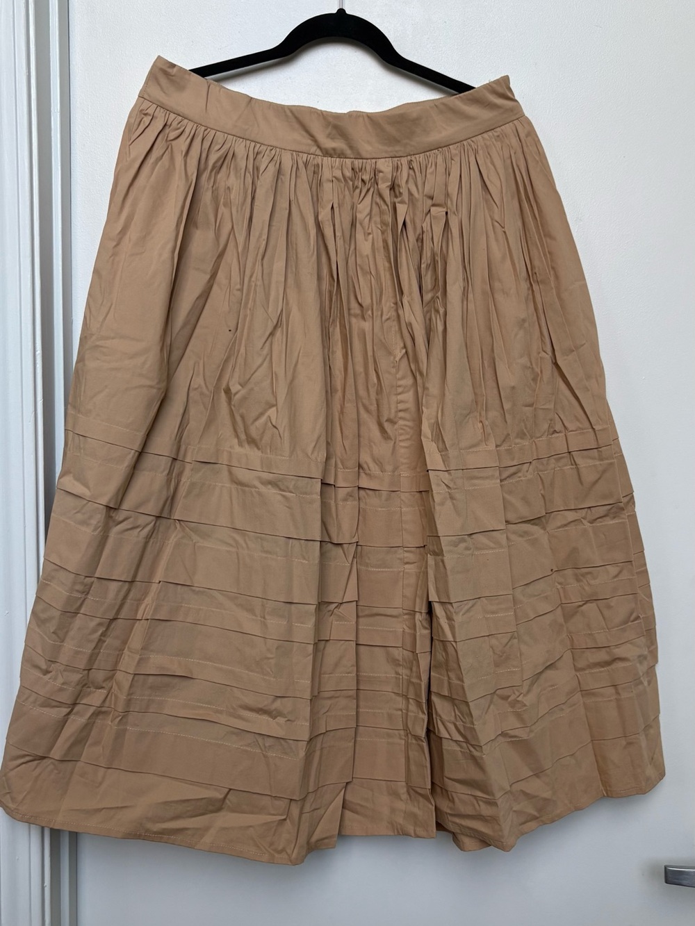Wayward Fancies Classic Pleated Midi Skirt - Tan